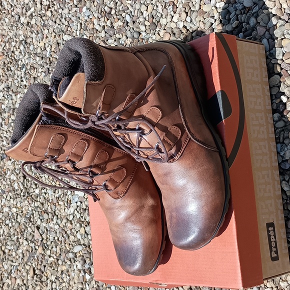 Propet Brown Leather Delaney Tall Lace Up Boot with Inside Zip, size 8 - Picture 2 of 11